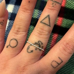 14K White Gold Beaded Ring